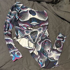 Badinka vapor trance asymmetrical bodysuit